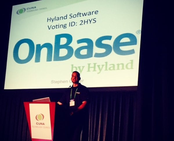 Our friends from OnBase presenting in the Speed Rounds