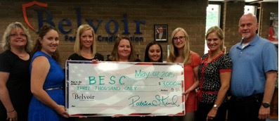 Pictured Left to Right: Judy MacDonald (Dir. of Branch Operations), Laurin McCord (Vice President of BESC), Michelle Bayless, Robin Goff, Rachel Marston, Regina Hendricks, Sharon Leake (Installation Liaison and Membership Dev. Officer), Jason Lindstrom (Chief Marketing Officer).