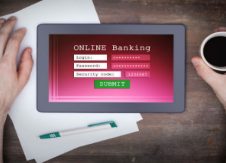 Business owners linger while banking online