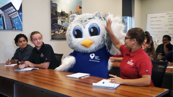 Greenville Federal Credit Union Clark the Owl Mascot