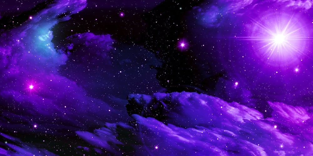 Galaxy Blue Purple And Black Background