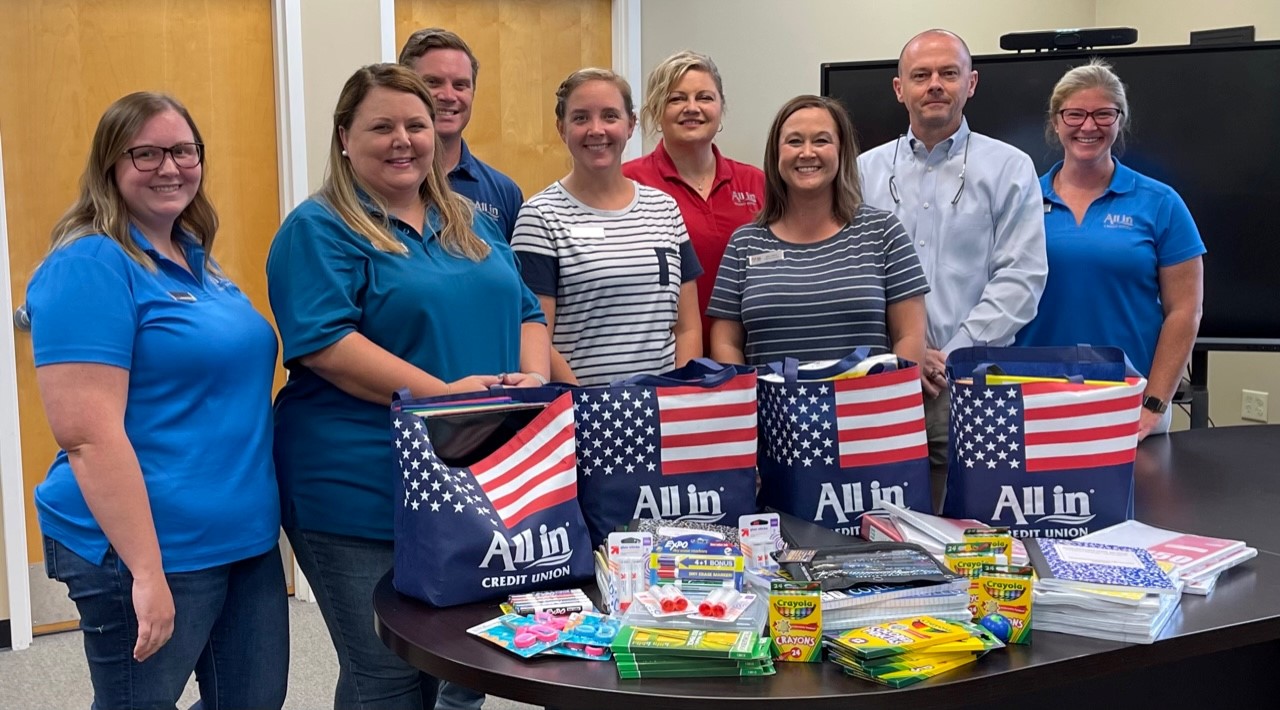 All in credit union donates school supplies to local organizations