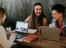 Young people working