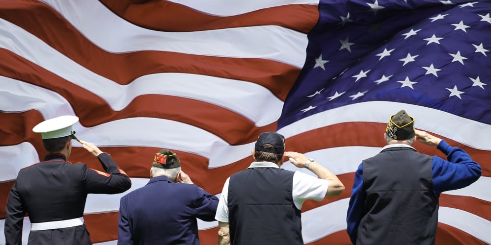 Soldier and Veterans Saluting|Soldier and Veterans Saluting