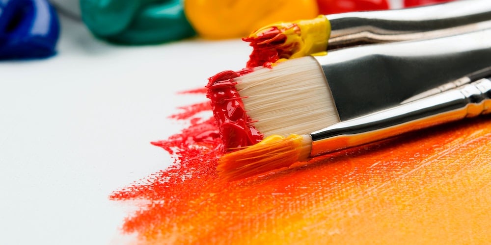 Close-up Of Painter Combine Colours On Palette. Creamy Oil Paints On Surface. Painter Equipment For|anna-kolosyuk-D5nh6mCW52c-unsplash