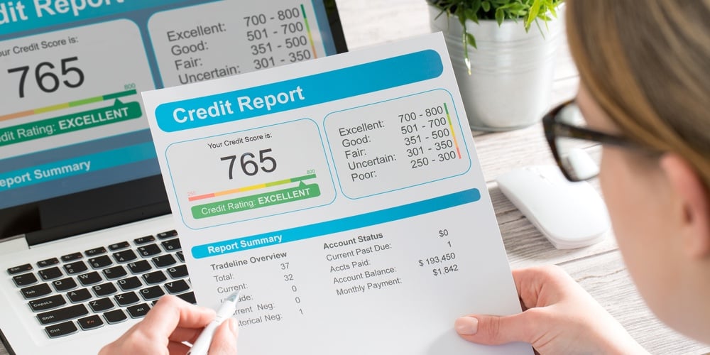Analysis of credit report. Checking the credit score.|bigstock–134406983