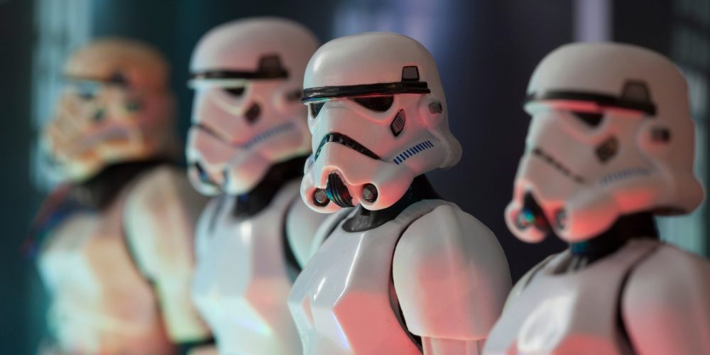 APR 15 2018:  Selective Focus on row of Star Wars Imperial Storm