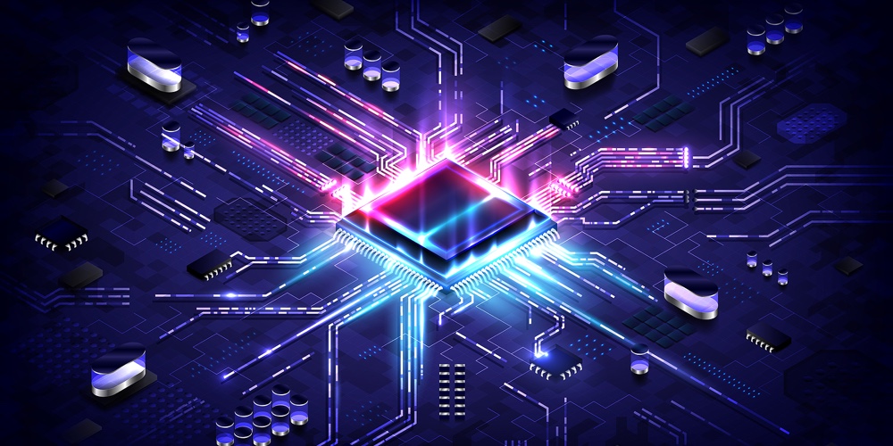 Abstract Hardware And Software Background. Circuit Board