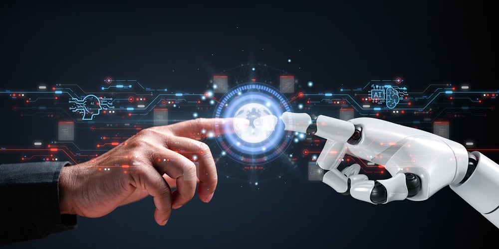 Ai Smart Manufacturing And Hitech To Communicate With Humans For Upskill Reskill. Ai Connection Auto