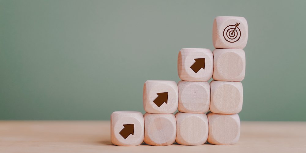 Arrow And Dart On Wood Cubes Stacking