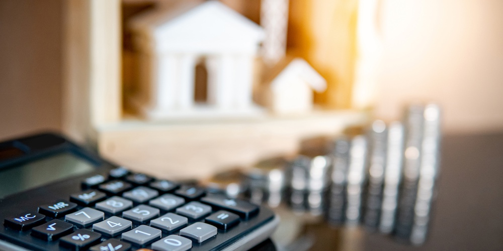 Banking Concept. Loan Interest Rate Calculation. Saving Money For Property Investment Or Real Estate