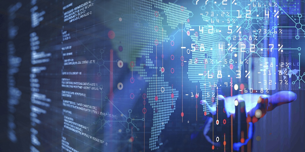 Big Data Flowing From A Business Hand
