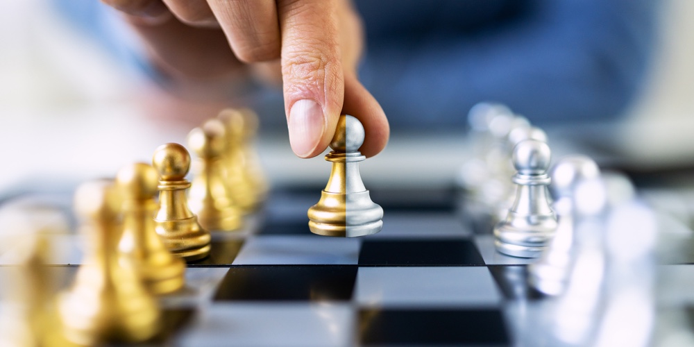 Business Merger And Partnership. Chess Pawn Reconciliation And Merge