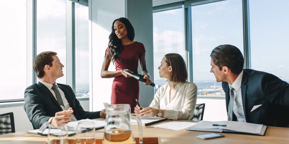 Business Professionals Working Together On New Project