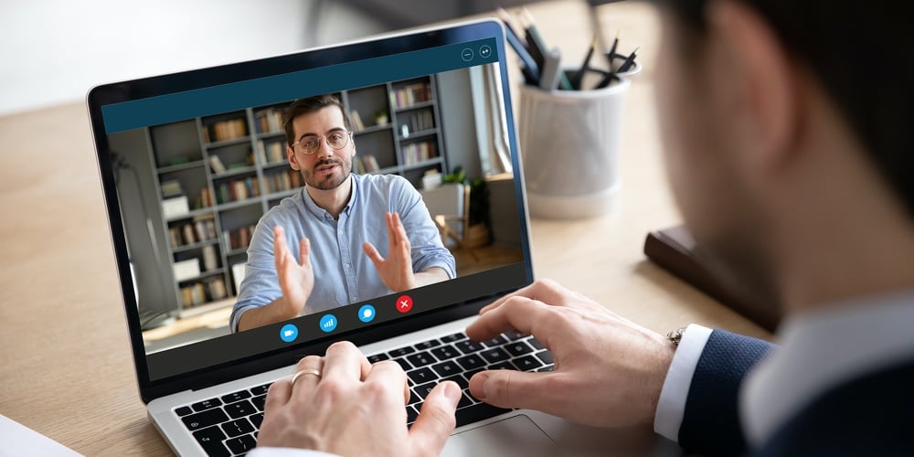 Businessman Talk With Business Partners Using Video Call