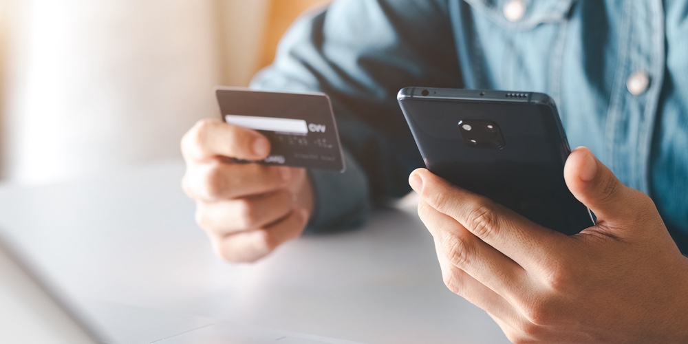 Businessman Using Smartphone Paying And Shopping With Smartphone Application