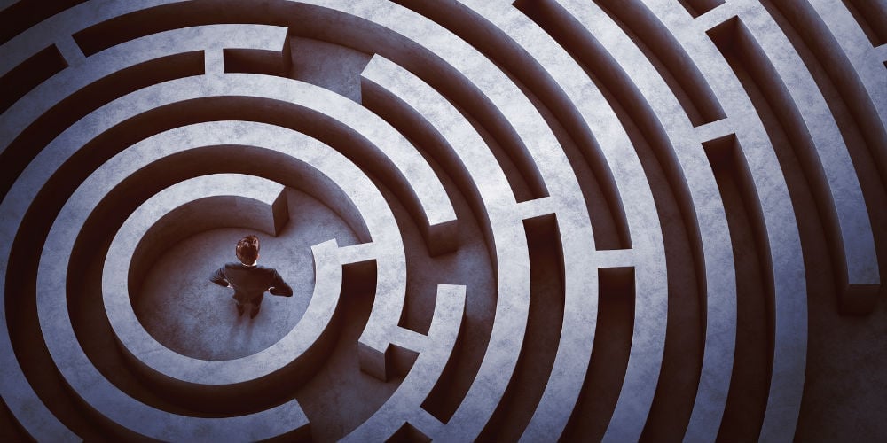 bigstock-Center-of-a-maze-106593728