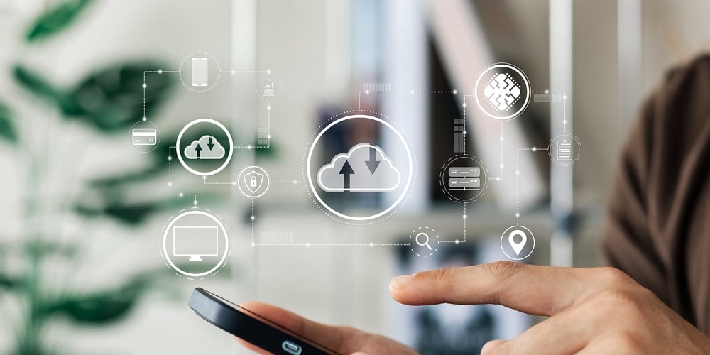 Cloud Computer Technology And Storage Online For Computer Business Network Ideas Connected To Intern