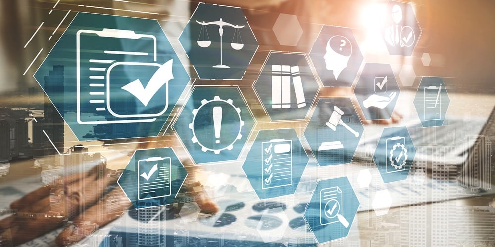 Compliance Rule Law And Regulation Graphic Interface For Business Quality Policy