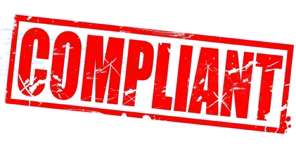 Compliant Word In Red Frame