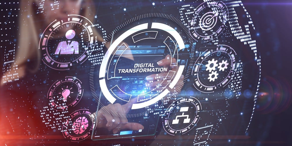 Concept Of Digitization Of Business Processes And Modern Technology. Digital Transformation.