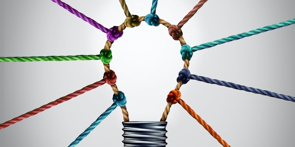 Creative Centre And Creativity Working Together As A Business Success Concept As A Group Inspiration