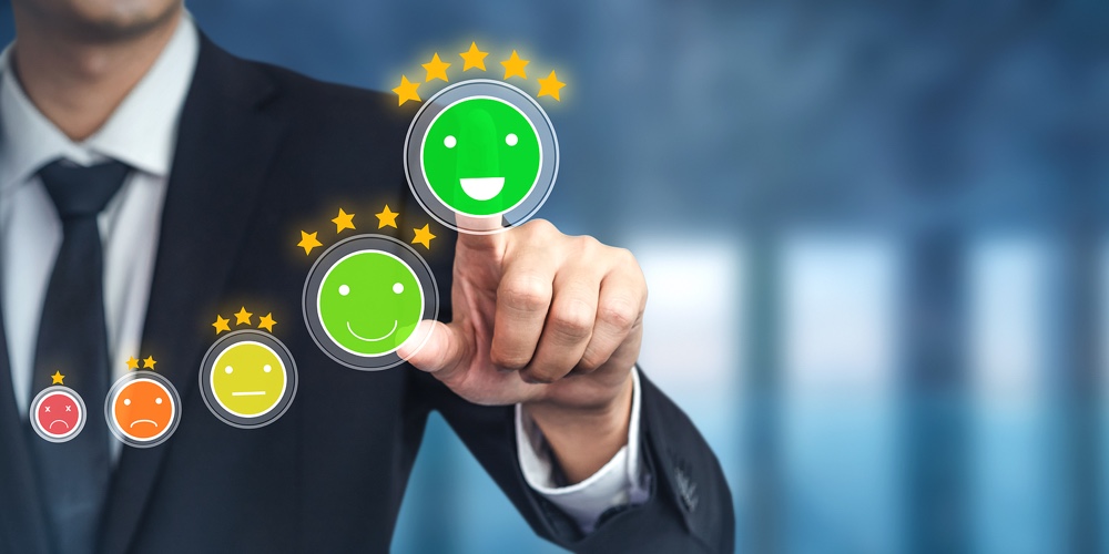 Customer Review Satisfaction Feedback Survey Concept.