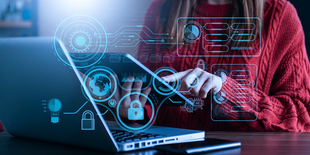 Cyber Security And Data Protection Information Privacy Internet Technology Concept.business Working
