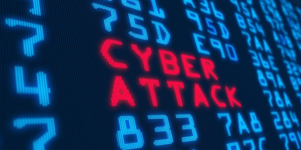 Cyber Security Buzzwords – Cyber Attack – With Blue Numbers In Background. Data Safety And Digital T