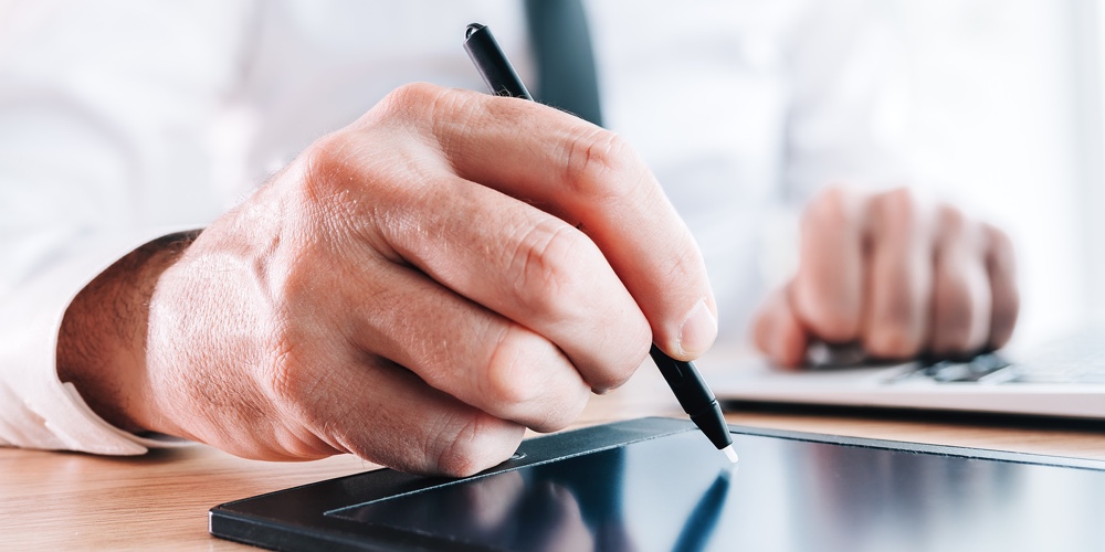 Digital Electronic Signature Or E-signature Concept