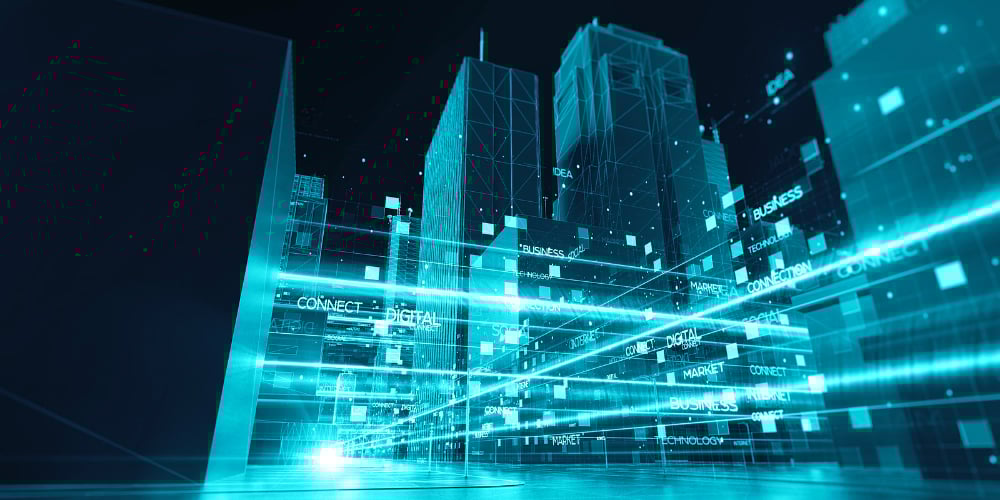 bigstock-Digital-Skyscrappers-With-Wire-145829846