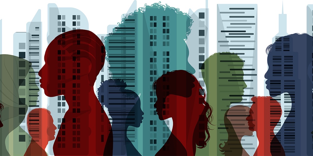 Diverse Multiethnic And Multicultural People.concept Of Society And Diversity.integration Coexistenc