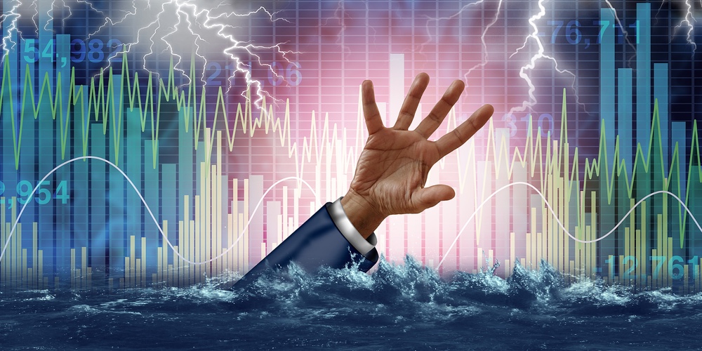 Economic Emergency And Financial Risk Or Investment Danger As Stock Market Turbulence Crisis And Eco