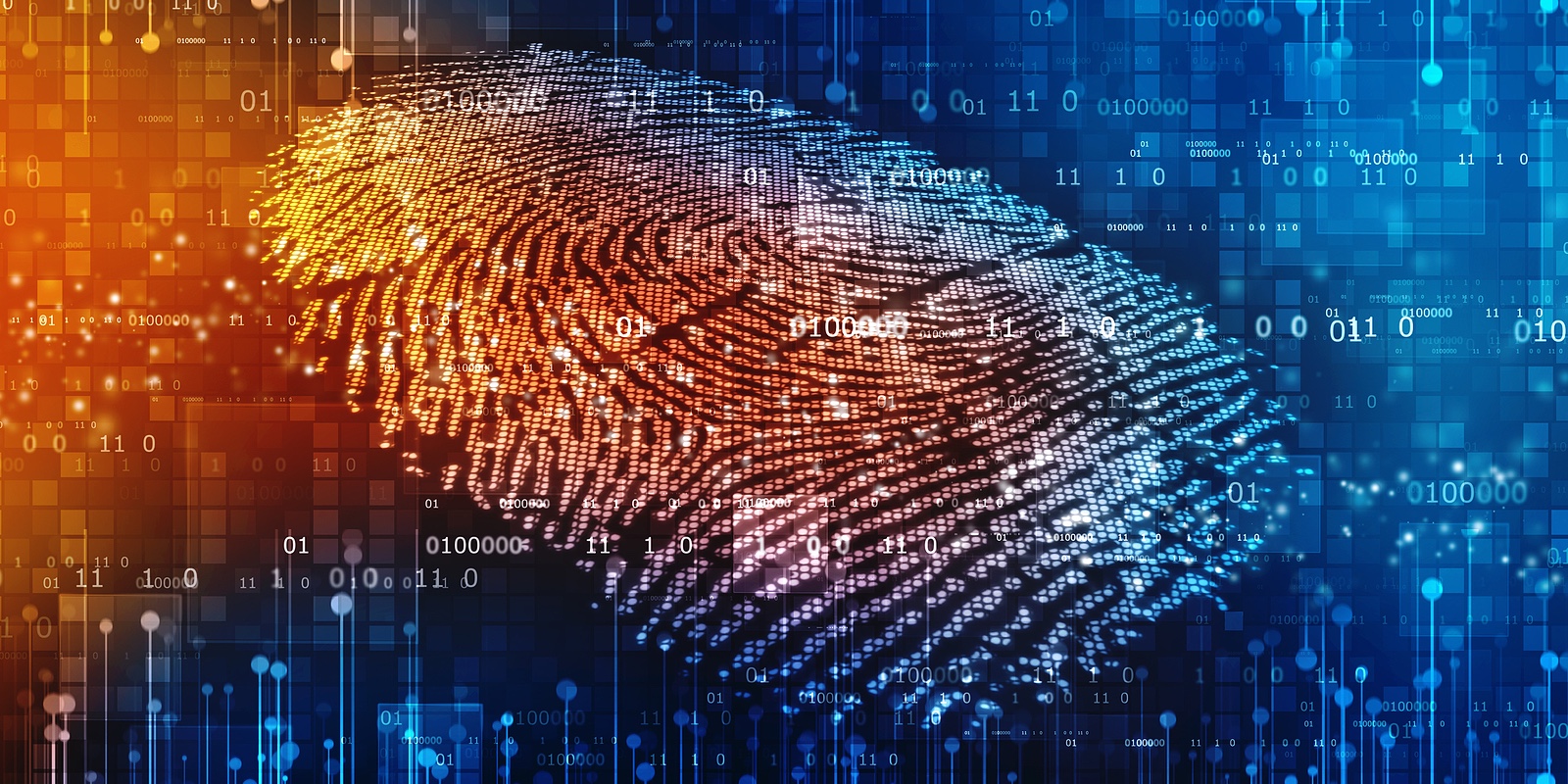 Fingerprint Scanning Identification System. Biometric Authorization And Business Security Concept