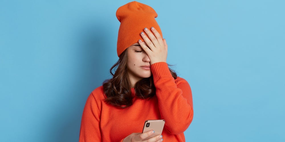 Frustrated Female Wearing Casual Clothing