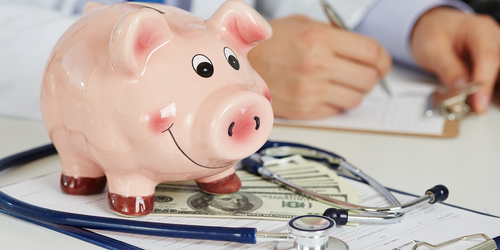 Funny Piggybank With Document On Clipboard