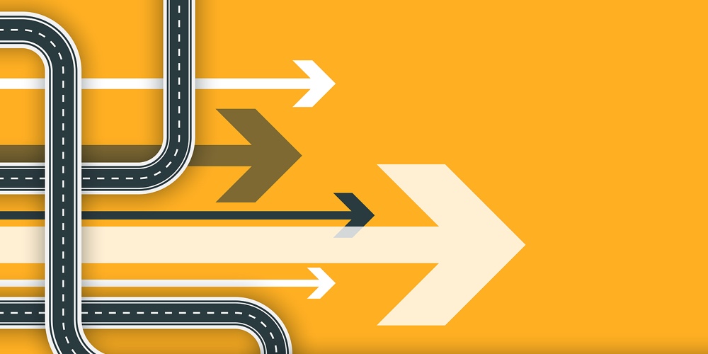 Futuristic Road Map Background. Abstract Gps Navigation Banner. Winding Road Infographic Template. R