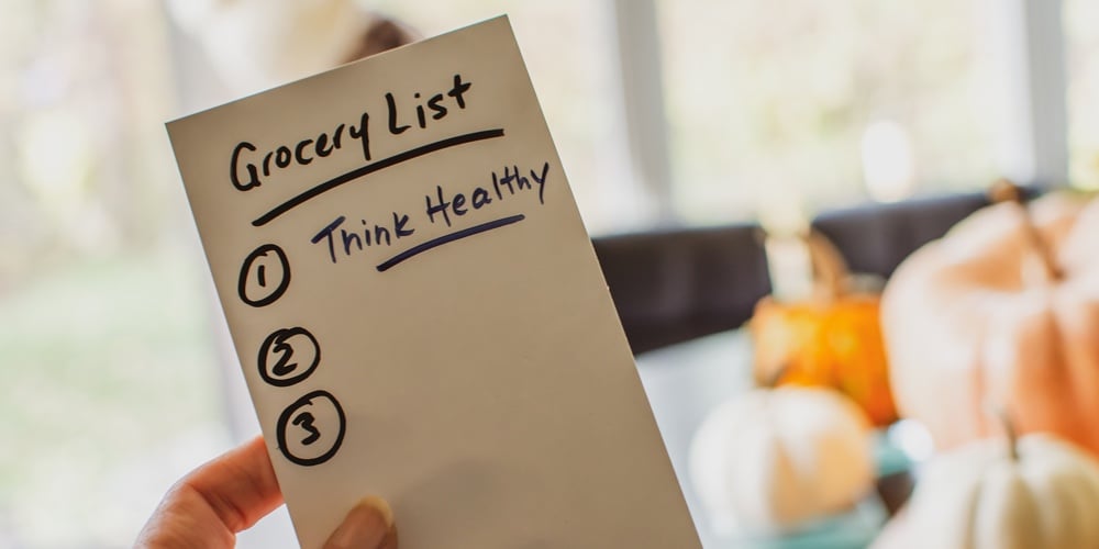 Grocery List With Note To Self For Healthy Eating New Year Resolution Getting In Shape Over The Than