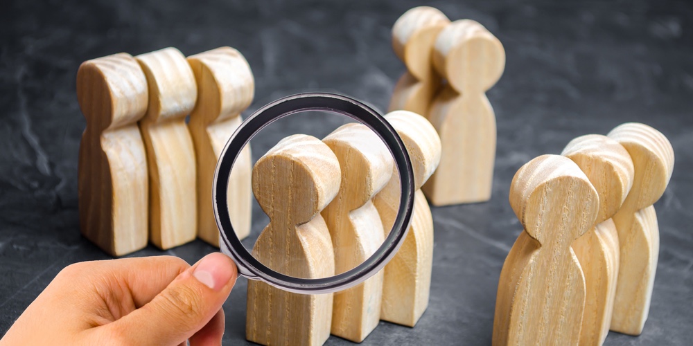 Groups Of Wooden People. The Concept Of Market Segmentation. Marketing Segmentation, Target Audience