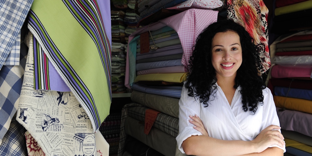 Happy Owner Of A Fabric Store