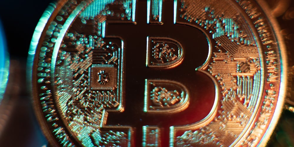 Horizontal View Of Cryptocurrency Tokens