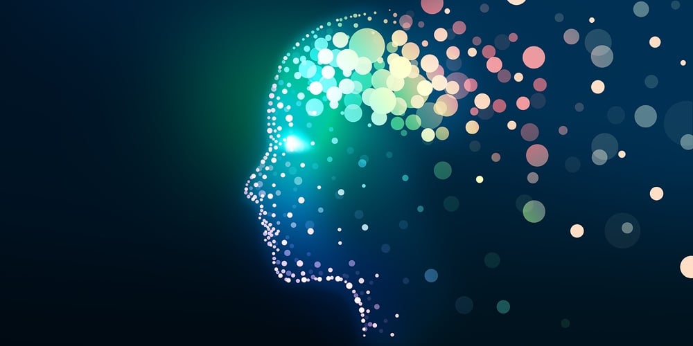 Illustration Of Human Head With A Luminous Brain Network. Digital Brain