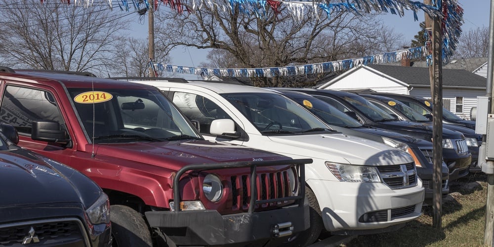 Lafayette – Circa March 2022: Buy Here Pay Here Used Car Dealer. Many Buy Here