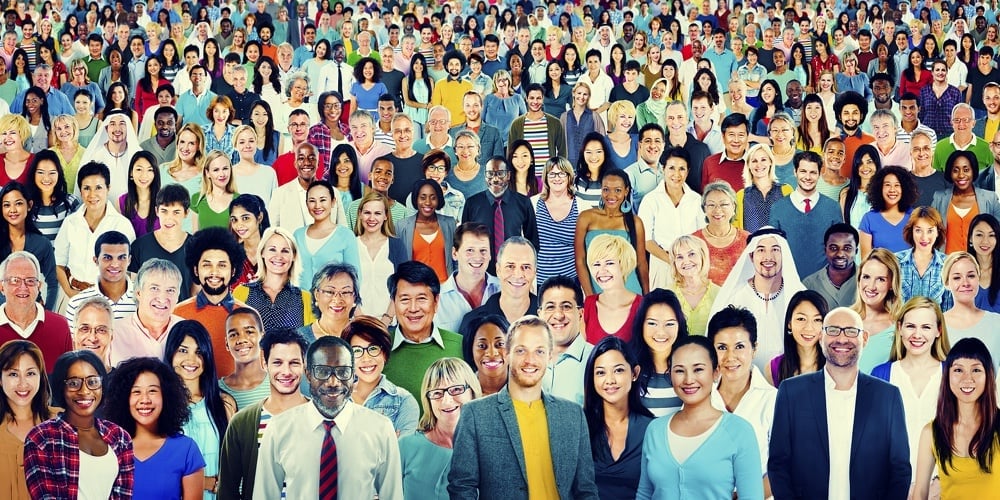 Large Group of Diverse Multiethnic Cheerful People Concept