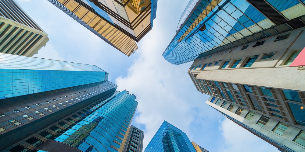 Looking Up To High-rise Office Buildings