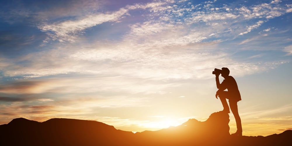 Man standing on rocks