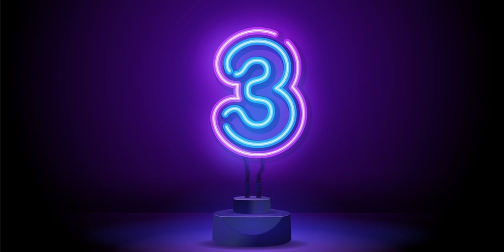 Neon City Font Sign Number 3
