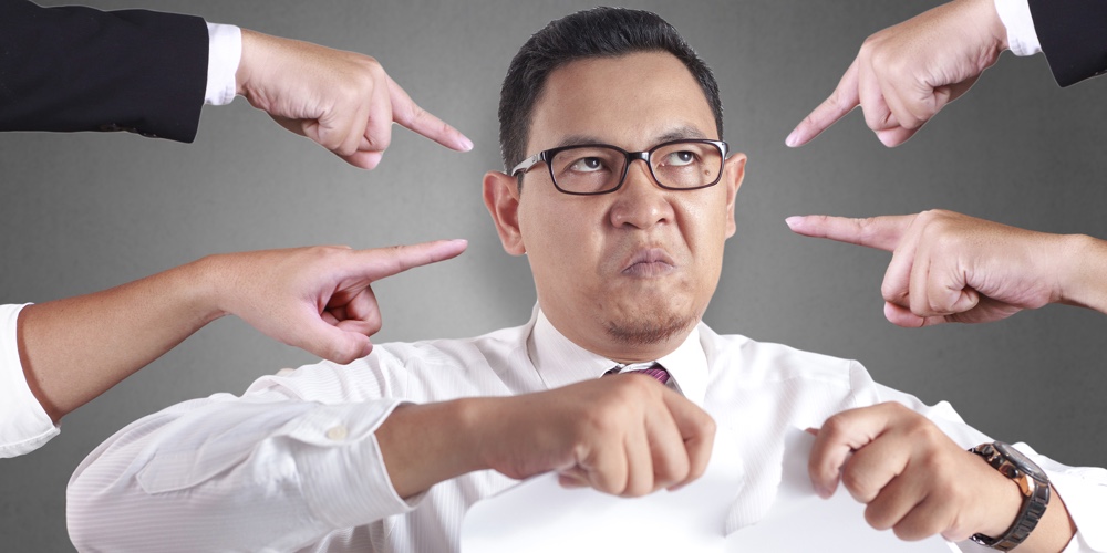 Portrait Of Angry Mad Young Asian Businessman Rip Off Contract Paper