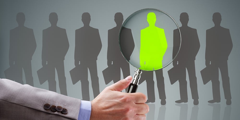 Recruitment and job search concept for choosing the right people and human resources