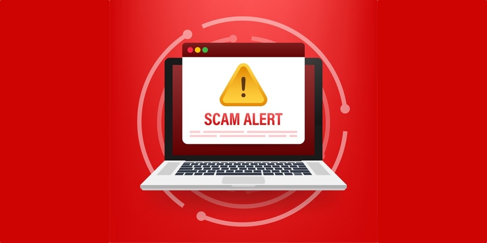 Scam Alert. Hacker Attack And Web Security Vector Concept